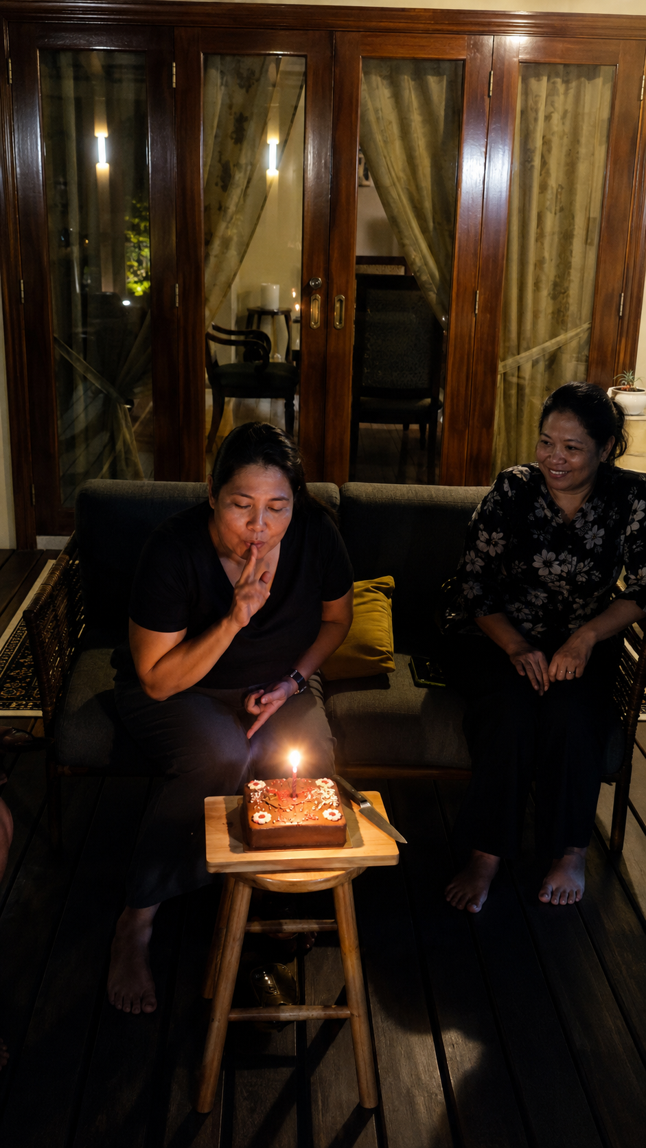Luwinda blowing out her birthday candle